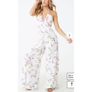 White Floral Jumpsuit 💕
